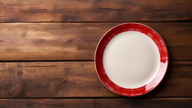 Empty plate on a wooden table