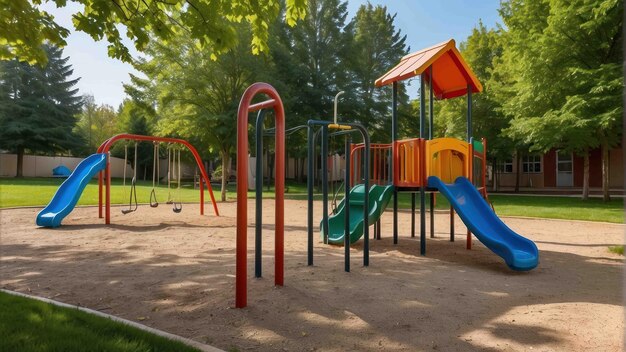 Empty playground on a sunny day