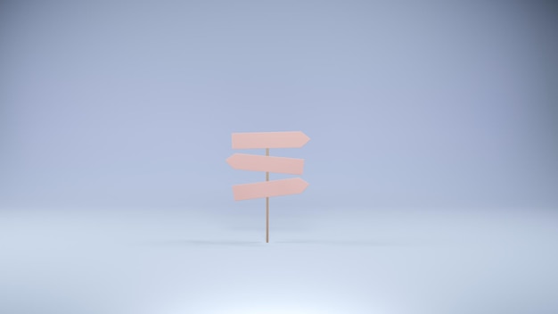 empty pointer on blue background, 3d render