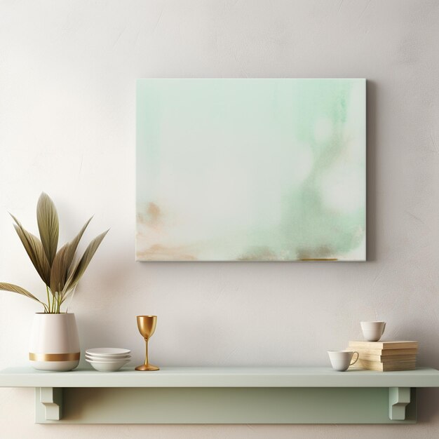 Photo empty poster mockups a serene blend of teal and pink