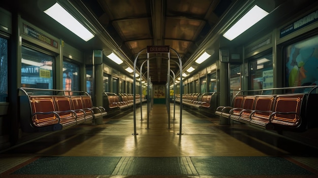 Сгенерирован пустой общественный транспорт AI
