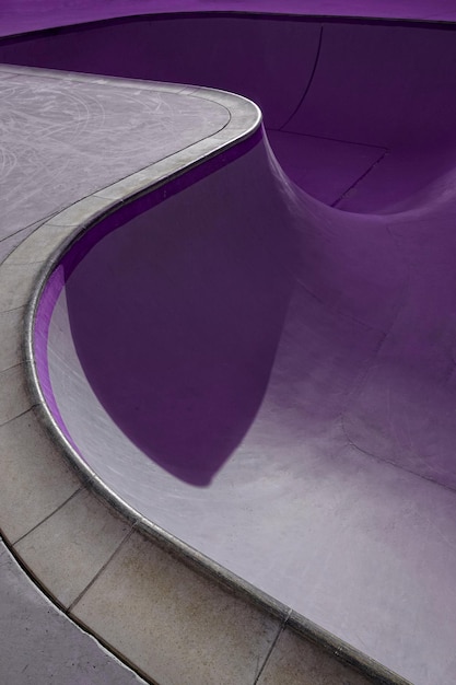 empty purple skate park on the street