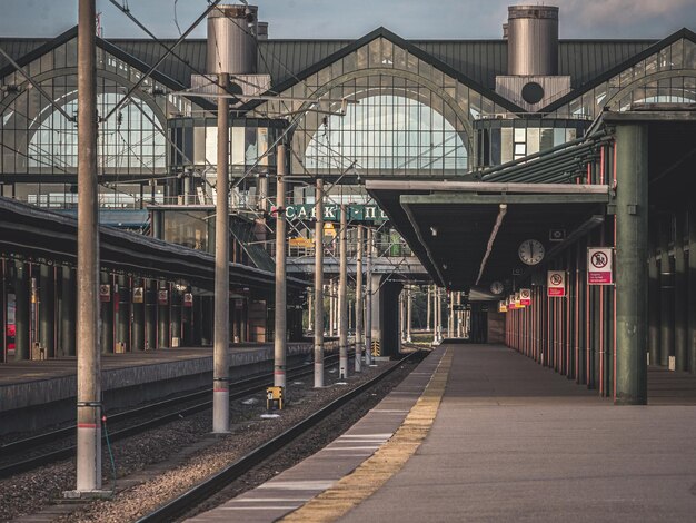 Empty railroad station