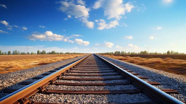 Photo an empty railway track