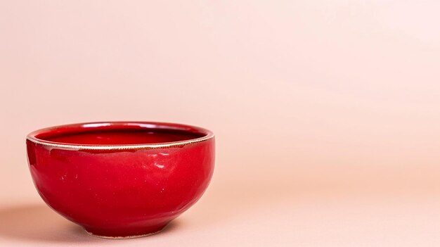 Foto ciotola o contenitore vuoto di ceramica rossa