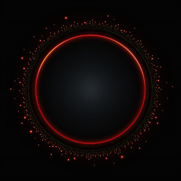 Photo empty red christmas circle design element flat style on black background