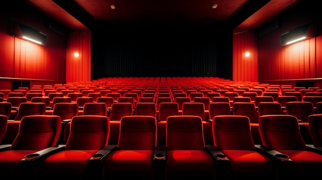 Photo empty red cinema seats