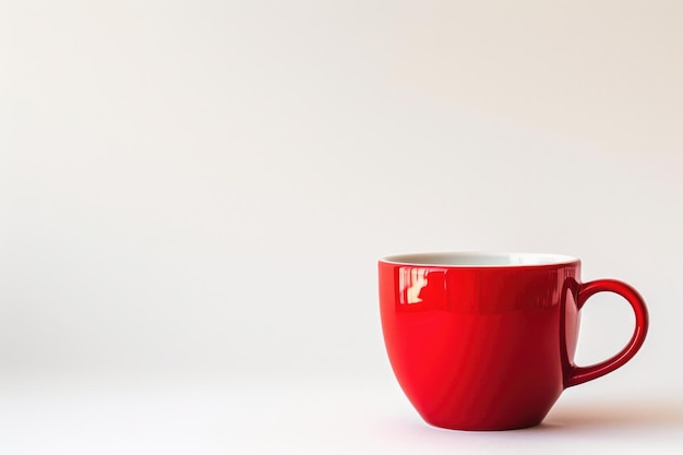 Photo empty red coffee cup on a white background copy space for text