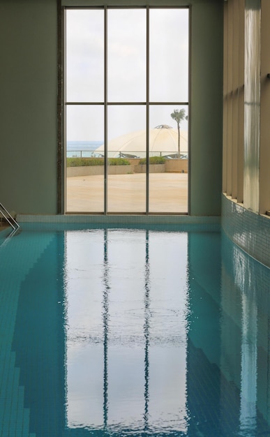 empty resort indoor swimming pool indoors