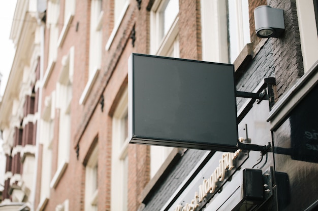 Photo empty restaurant billboard sign for your logo