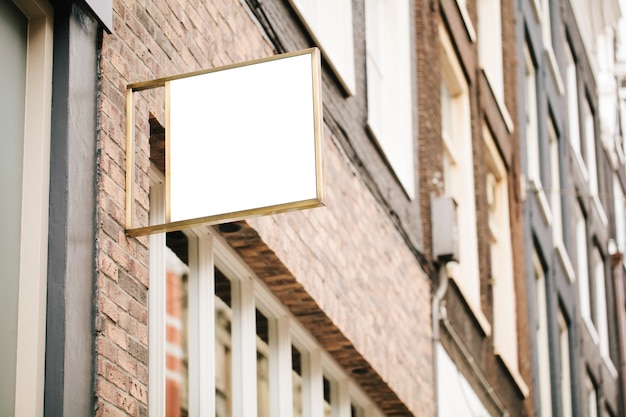 Photo empty restaurant billboard sign for your logo