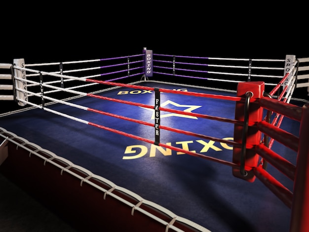 Empty ring boxing arena background