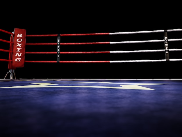 Empty ring boxing arena background