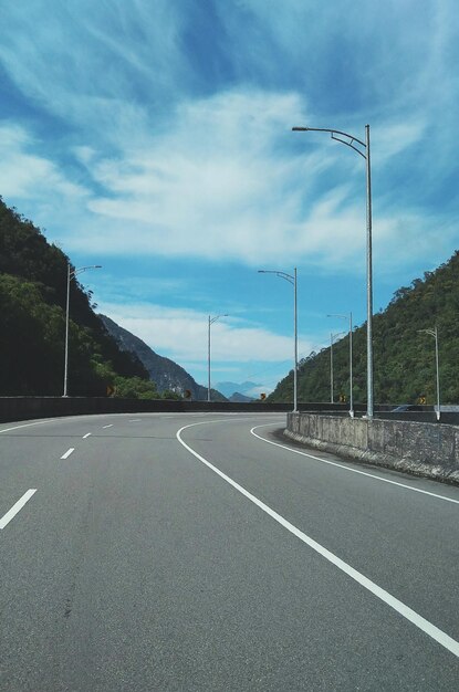 Empty road against sky