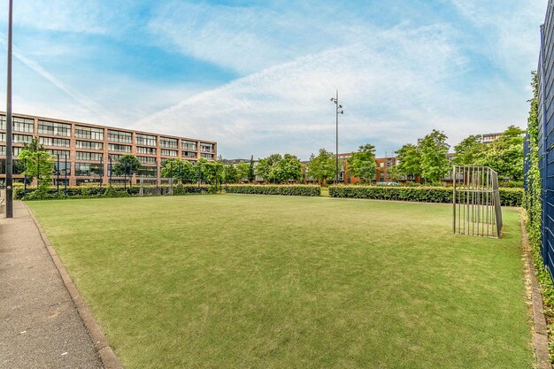 写真 空の空に向かって野原の中の空の道