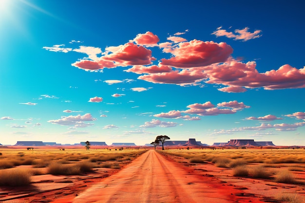 Empty road in australian outback