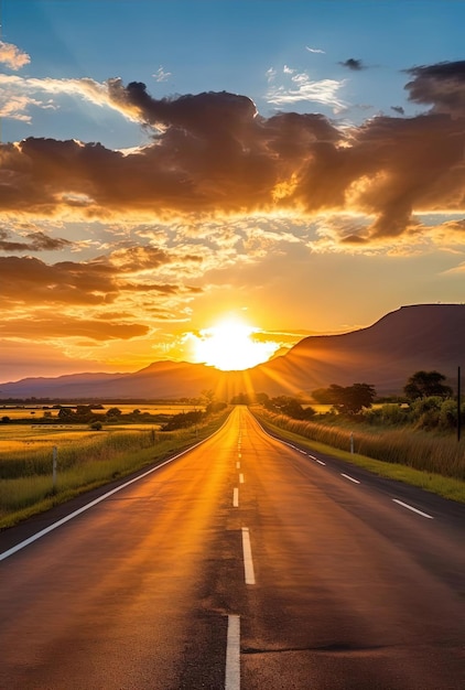 empty road in the countryside