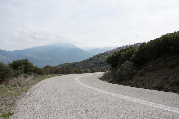 Empty road in Greece