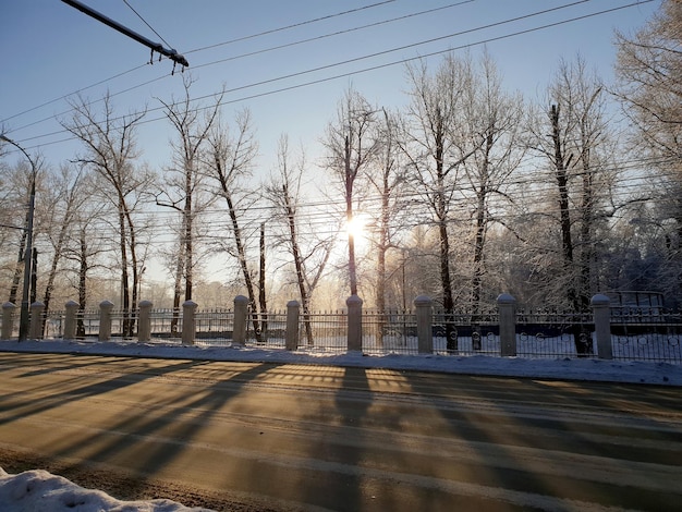 Empty Road in Irkutsk City in Russia