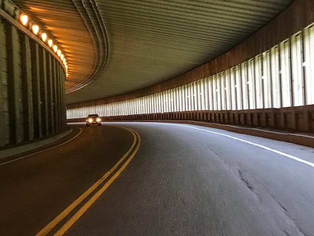 Empty road in tunnel