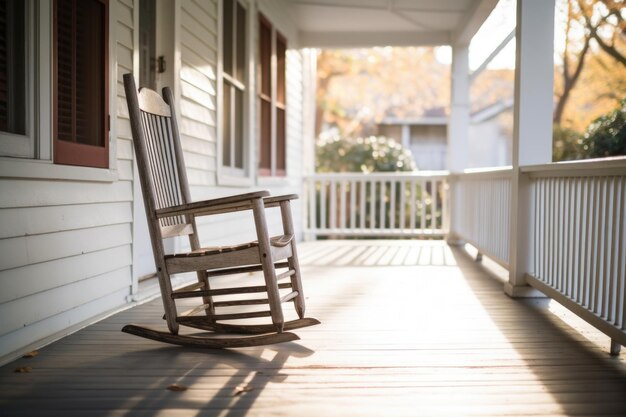 Photo empty rocking chair on porch