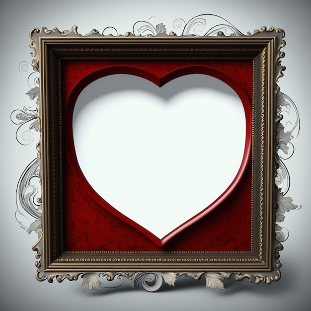 An empty romantic picture frame