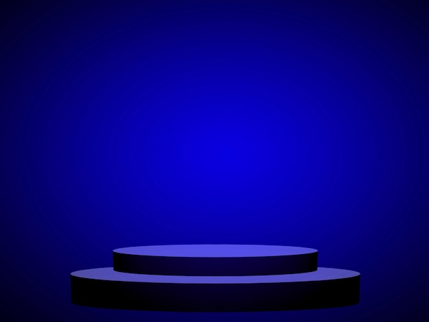 Empty room blue light background