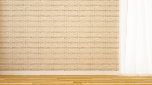 Empty room brick wall decoration in home or apartment 