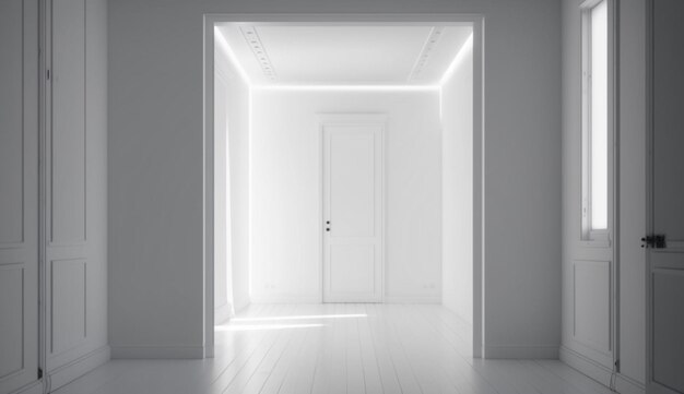 Empty room in a bright clean interiorempty room designGenerative AI