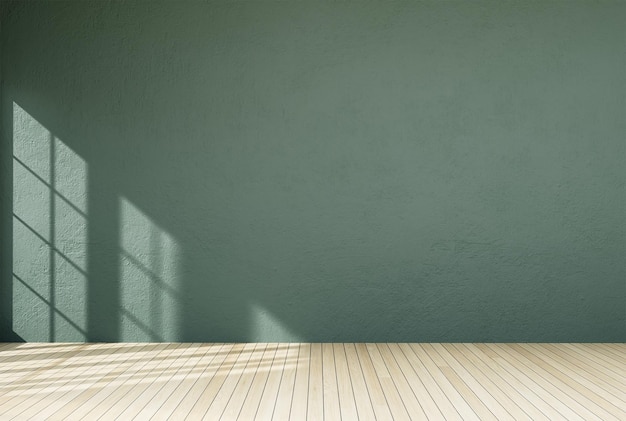 Empty room color wall and decorated with wooden floors