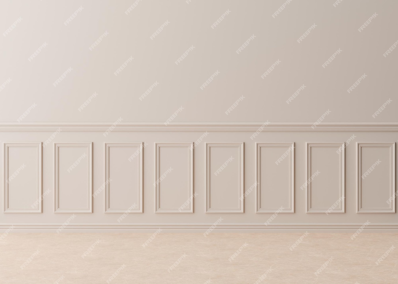 Premium Photo | Empty room cream wall with moldings Only wall and floor ...