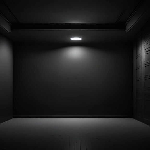 Empty room flat walls dark realistic irradiant illumination low saturation background