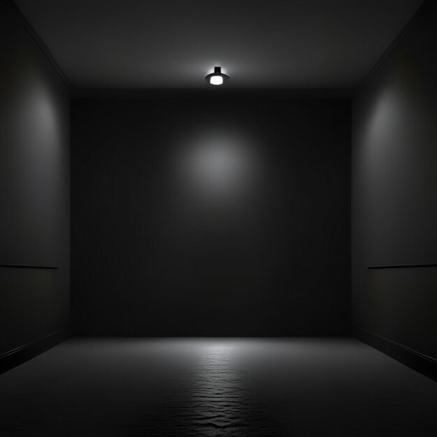 Empty room flat walls dark realistic irradiant illumination low saturation background