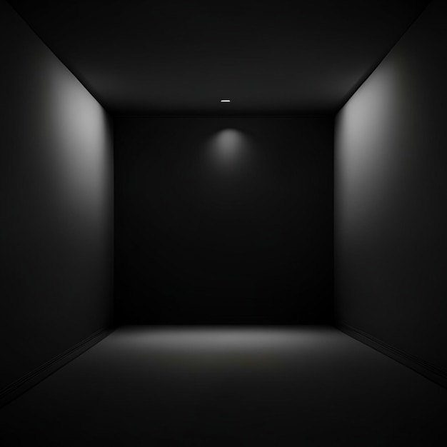 Фото Пустая комната плоские стены темная реалистичная излучающая освещение низкая насыщенность фона