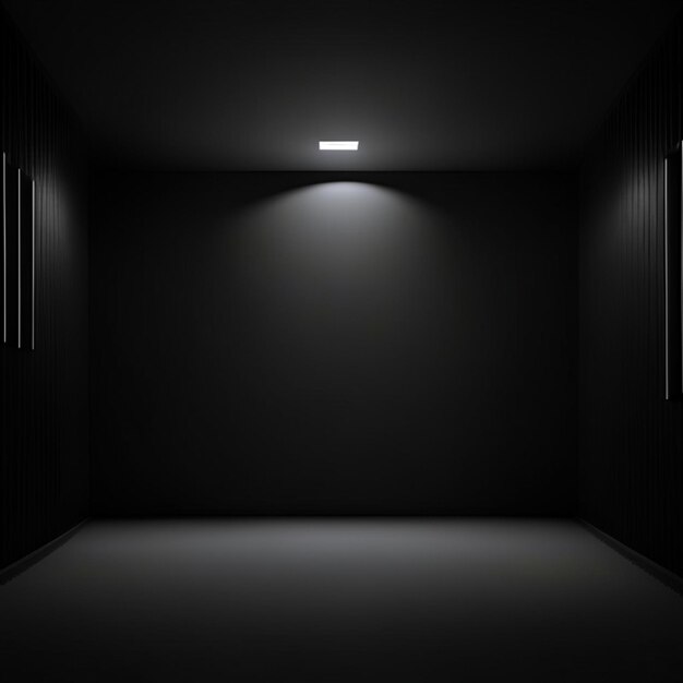 Empty room flat walls dark realistic irradiant illumination low saturation background