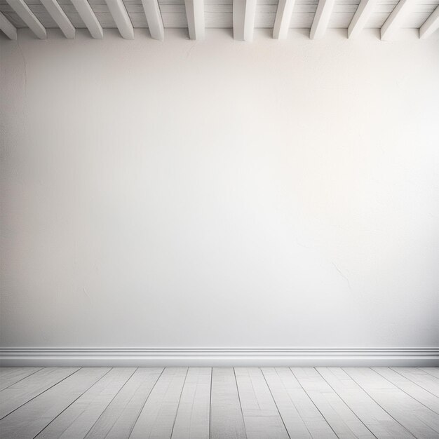 Empty room gray wall room white wooden background