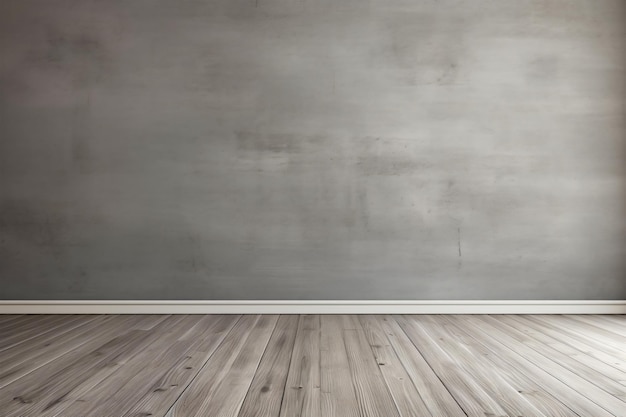 Empty room gray wall room with wooden floor