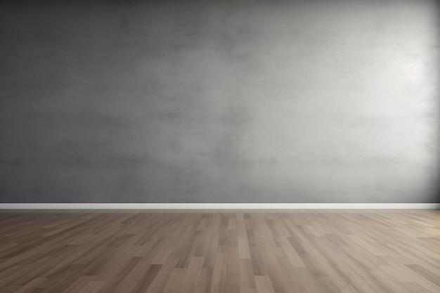 Empty room gray wall room with wooden floor