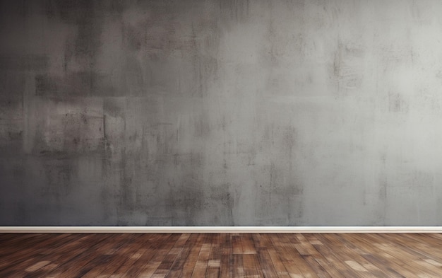 Empty room gray wall room with wooden floor