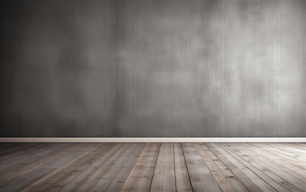 Photo empty room gray wall room with wooden floor