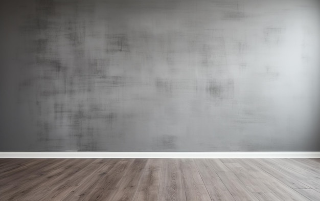 Empty room gray wall room with wooden floor