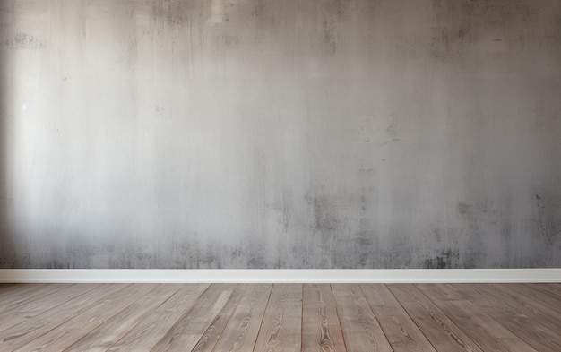 Photo empty room gray wall room with wooden floor