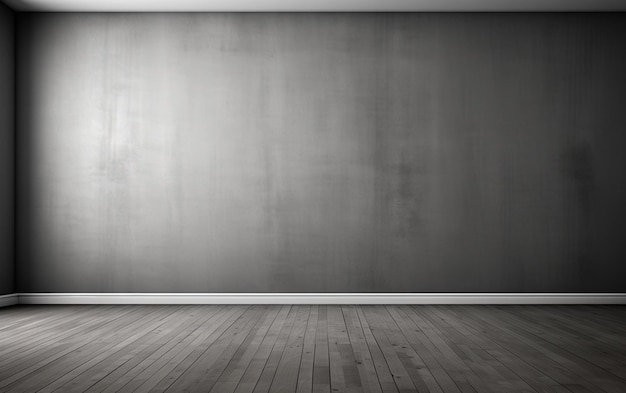 Empty room gray wall room with wooden floor