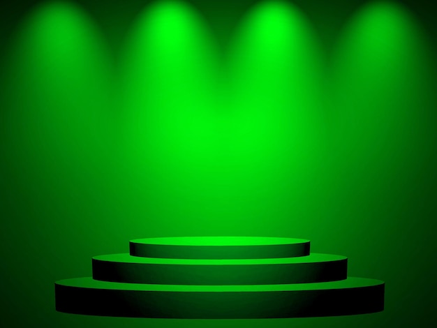 Empty room green light background