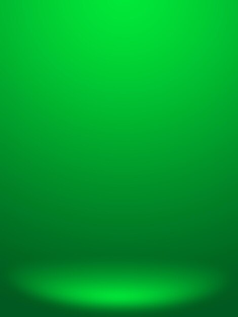 Empty room green light background