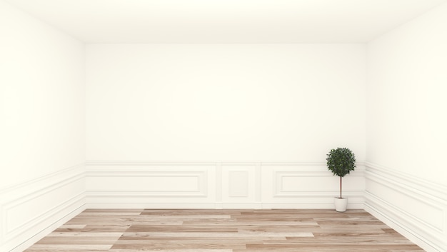 Empty room inderior, white room concept. 3D rendering