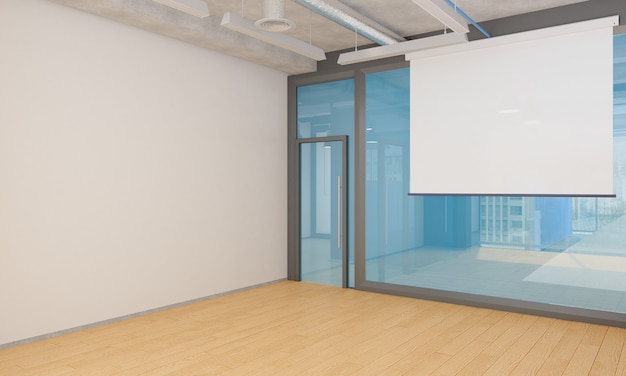 Photo empty room interior visualization 3d illustration