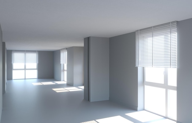 empty room, interior visualization, 3D illustration