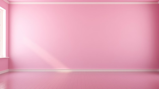 Empty room pink color