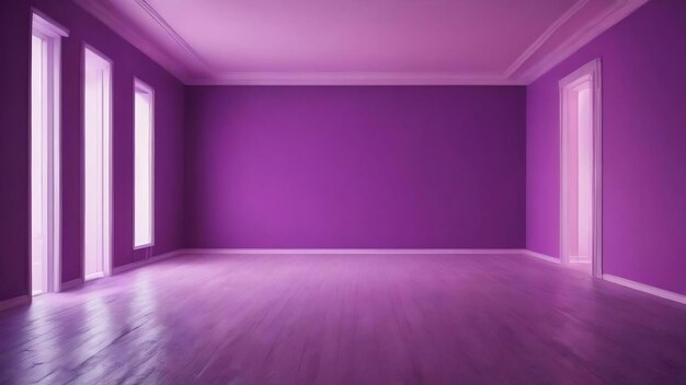 Empty room purple light background